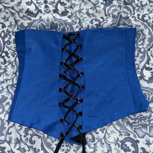 Blue Corset Zipper Top!